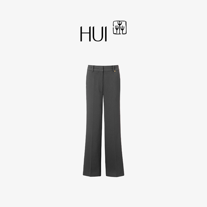 HUI卉青灰色定织SPH二重织长裤图片