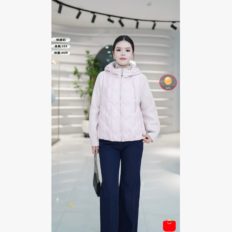 【 邢康莉甄选】冬季时尚百搭休闲女士轻薄连帽羽绒服ZS386