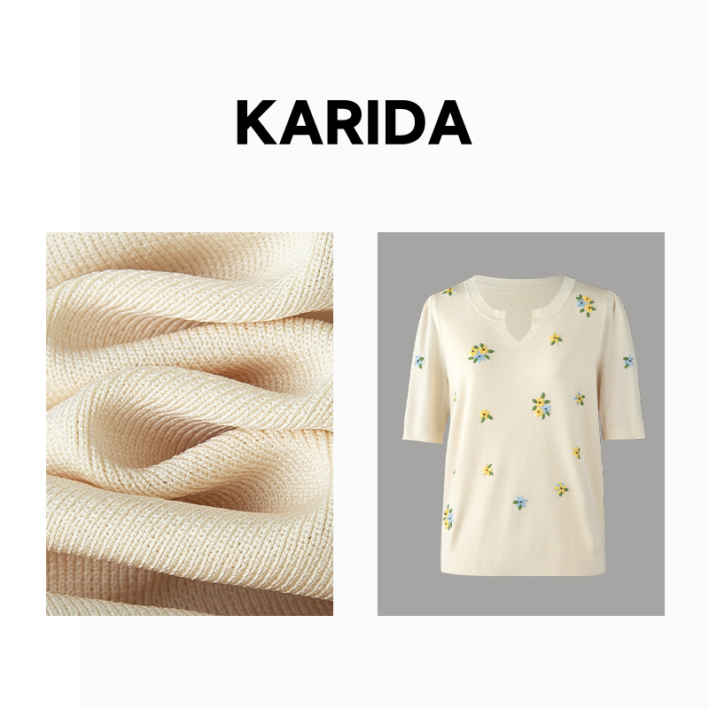 芮达刺绣Karida低圆领