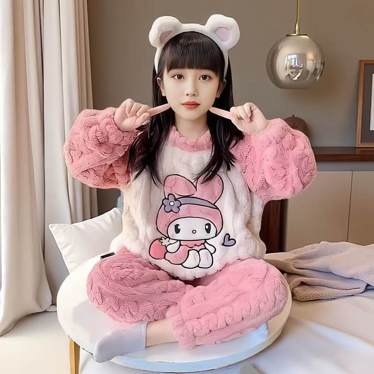 5新款库洛米女孩家居服套装秋冬