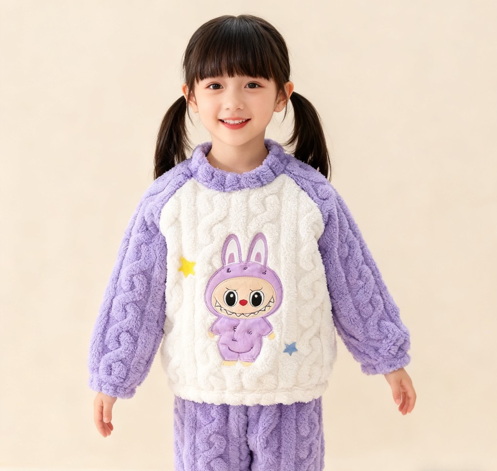 儿童睡衣秋冬季男童法兰绒套装宝宝加厚款中大童珊瑚绒女童家居服