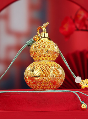 黄铜花丝葫芦摆件 福禄挂饰家居桌面迷你镂空铜葫芦工艺品挂件