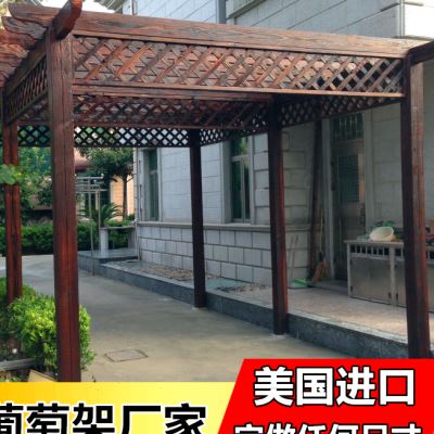 防腐木葡萄架庭院户外凉亭碳化木长廊别墅室外廊架露台爬藤架花架