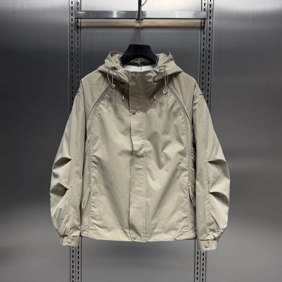 外套2026男款春秋美式休闲工装连帽夹克男士痞帅高级感百搭冲锋衣