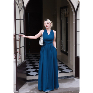 微胖mm高级感法式 挂脖连衣裙女夏季 度假风裙子 迷情威尼斯 糯米子