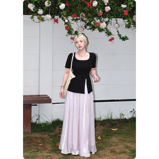 大码 气质半身裙女夏2026新款 胖mm甜美度假风裙子 桃你欢心 糯米子