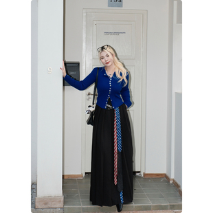 美式 秋季 辣妹领带百褶裙时髦高级感半身裙 叛逆学院 糯米子