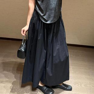 美式复古速干工装休闲裤2025夏季纸片人薄款透气压褶设计感阔腿裤