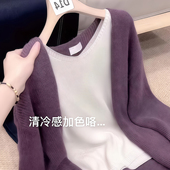 深圳南油轻奢高端货 慵懒风宽松针织开衫 毛衣外套女秋冬洋气复古