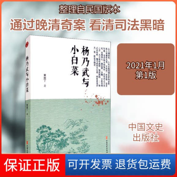 【保正版】杨乃武与小白菜[清]黄南丁 著中国文史出版社9787520518710