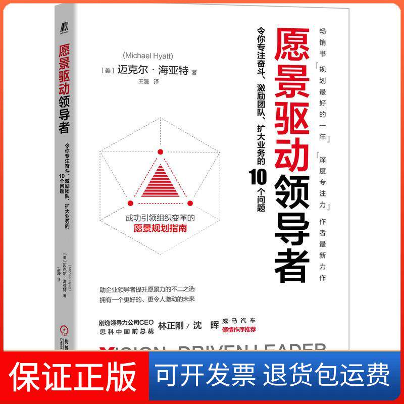 【正版】愿景驱动：令你专注奋斗、激励团队、扩大业务的10个问题［美］迈克尔·海亚特(Michael Hyatt)机械工业出版社