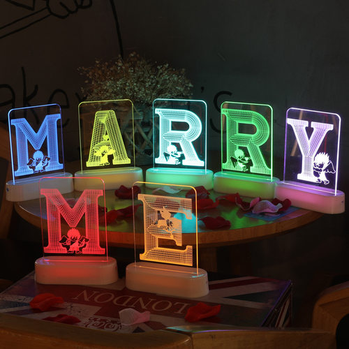 情人节求婚表白装饰灯LED彩灯数字灯MARRY ME字母灯牌房间小夜灯