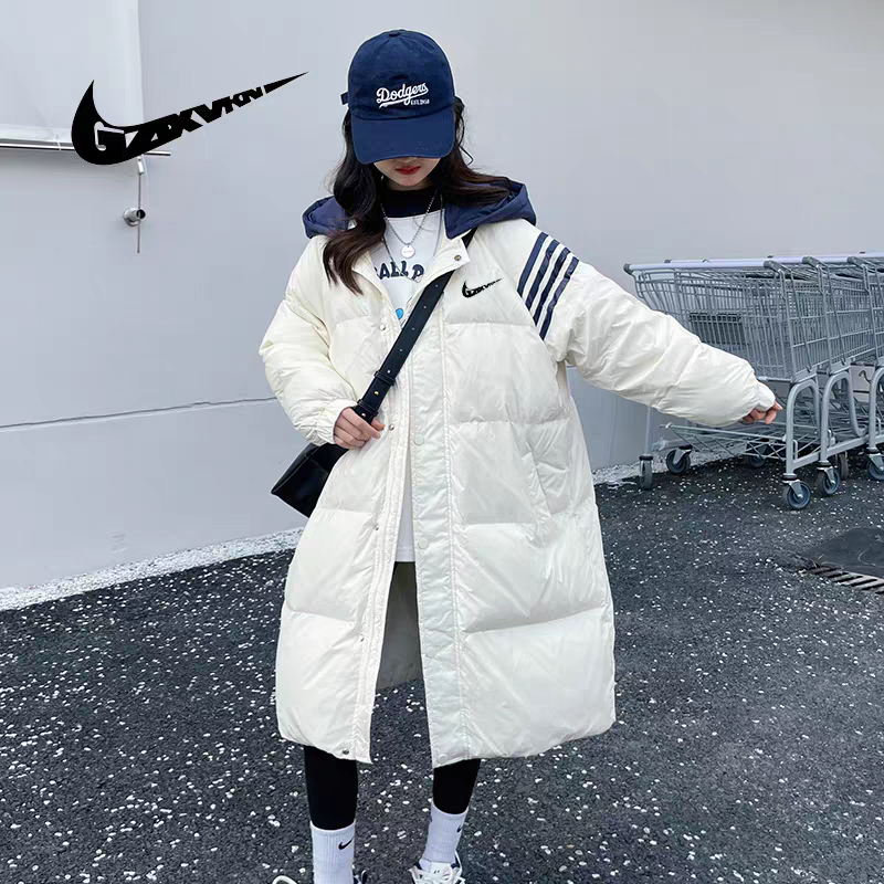 正品NK女童羽绒服中长款过膝冬季中大童儿童白鸭绒洋气羽绒外套潮