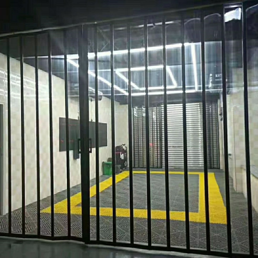 铝合金折叠门透明pvc隔断门洗车店水晶折叠门商铺推拉门无轨道