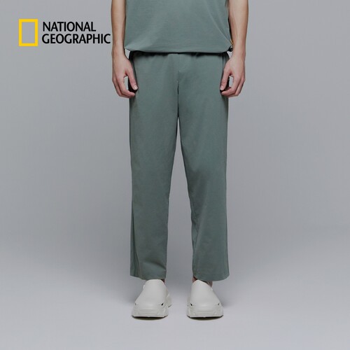 国家地理户外宽松休闲通勤百搭长裤松紧腰薄款九分裤男女同款