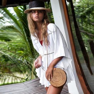 Cotton Jacquard Button Loose Sleeve Sun Protection Clothes