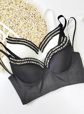 V-neck diamond bra straps for sexy girls tube tops short