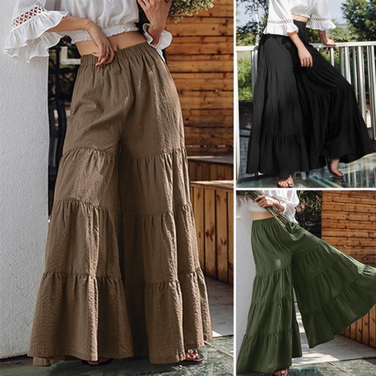 Womens trousers stitching slim cake pants skirt trousers