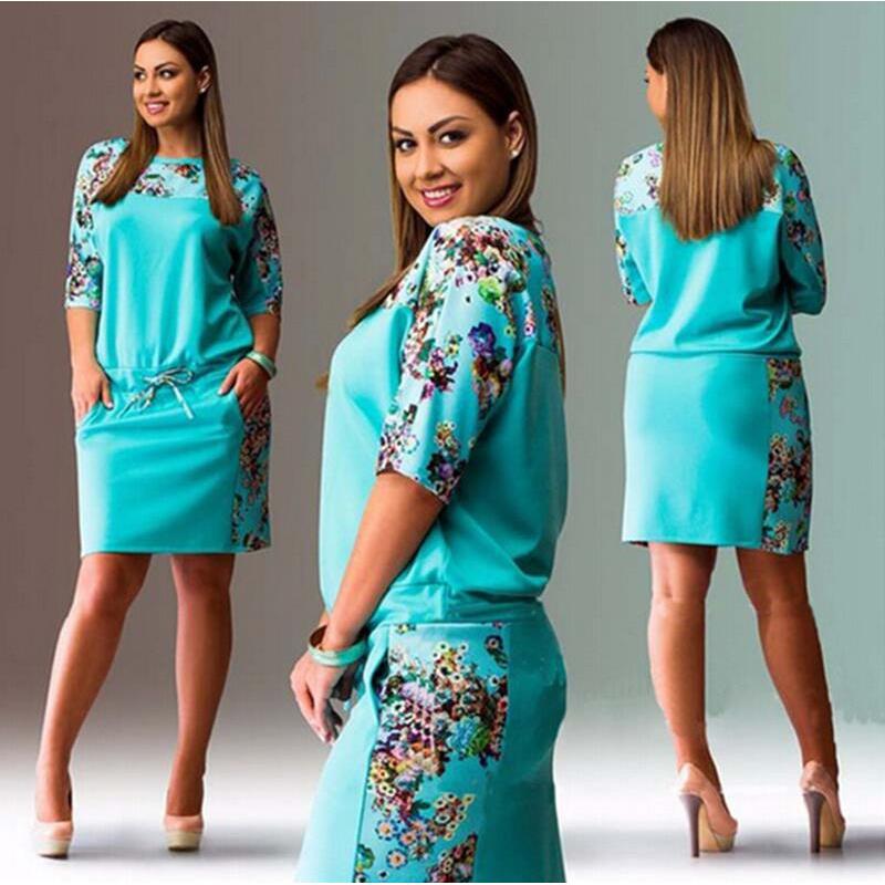 womens neck sleeve size girl mid-length Round plus fat
