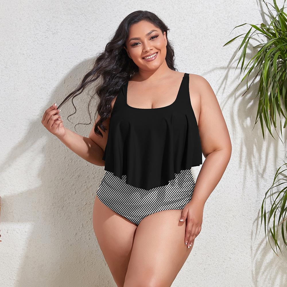 large flesh size women deep swimsuit thin sling the