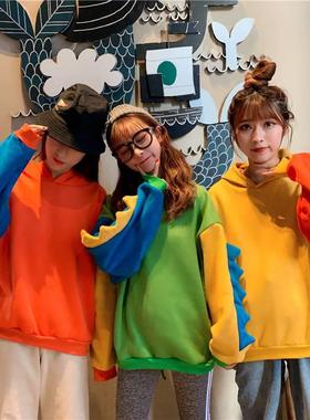 hoodies pullover patchwork new kawaii sudadera tops women