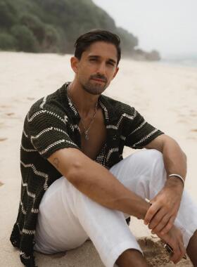 Beach Couple Sun Outfit Knitted Cover Couple Striped