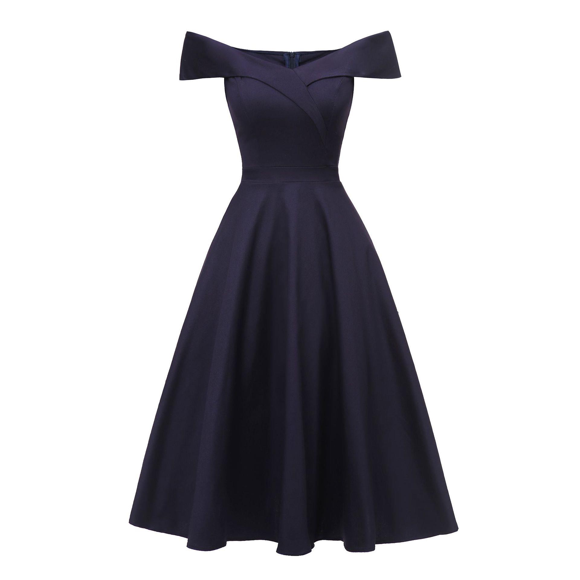 Slim waist off-shoulder dress evening gown