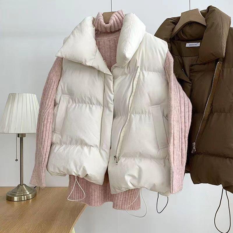 Cotton vest womens stand collar sleeveless cotton outer
