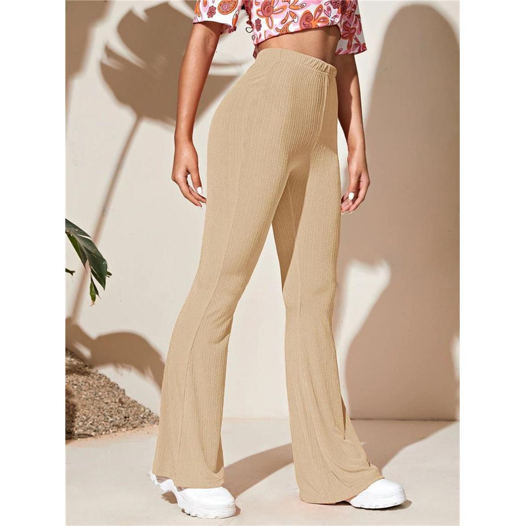 flared casual knitted trousers waist pants sports Womens