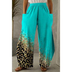 leopard pants pants pants trousers high wide summer womens