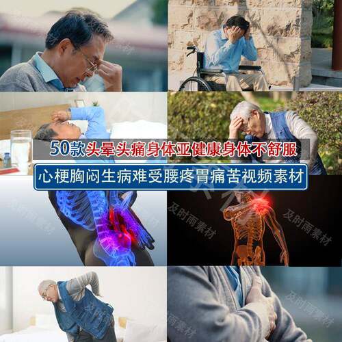50款头晕头痛身体不适亚健康人物视频素材设计源文件