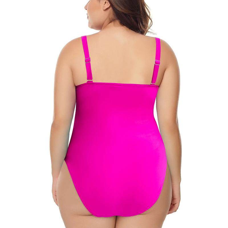 Solid color swimsuit sexy high elastic fabric one-piece