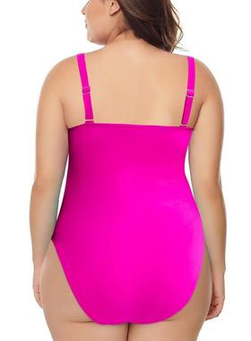 Solid color swimsuit sexy high elastic fabric one-piece