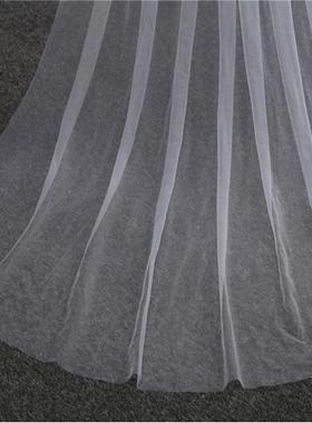 veil trailing Single-layer with full comb veil plain round
