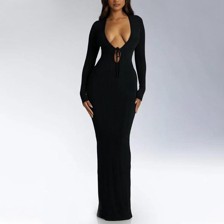 mozision elegant backless dress women  autumn winter new
