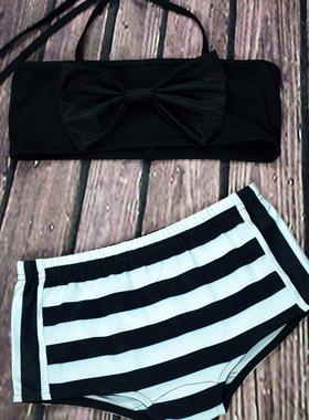 outfit parent-child swimsuit two-piece striped beach