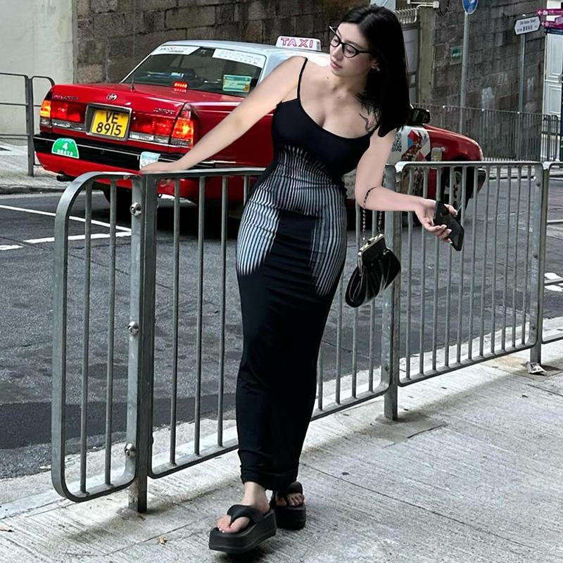 dress fishtail hip waist high sleeveless pullover suspender