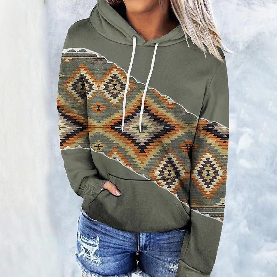 women spring fall for pocket long drawstring with pullover
