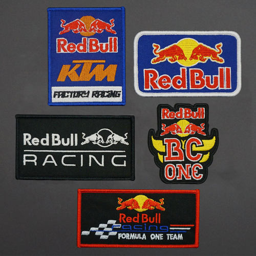 能量饮料魔术贴章补丁贴破洞缝补自粘款羽绒服背包刺绣布贴装饰