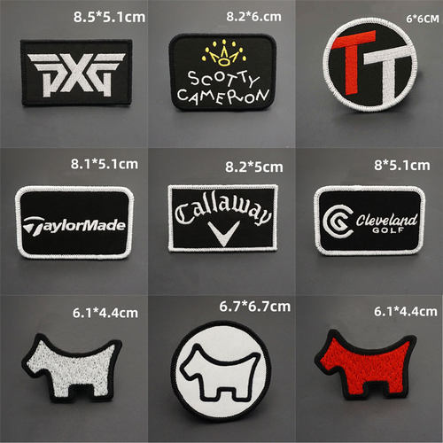 高尔夫大牌logo标志魔术贴徽章背包胸章臂章补丁贴片可缝刺绣布贴