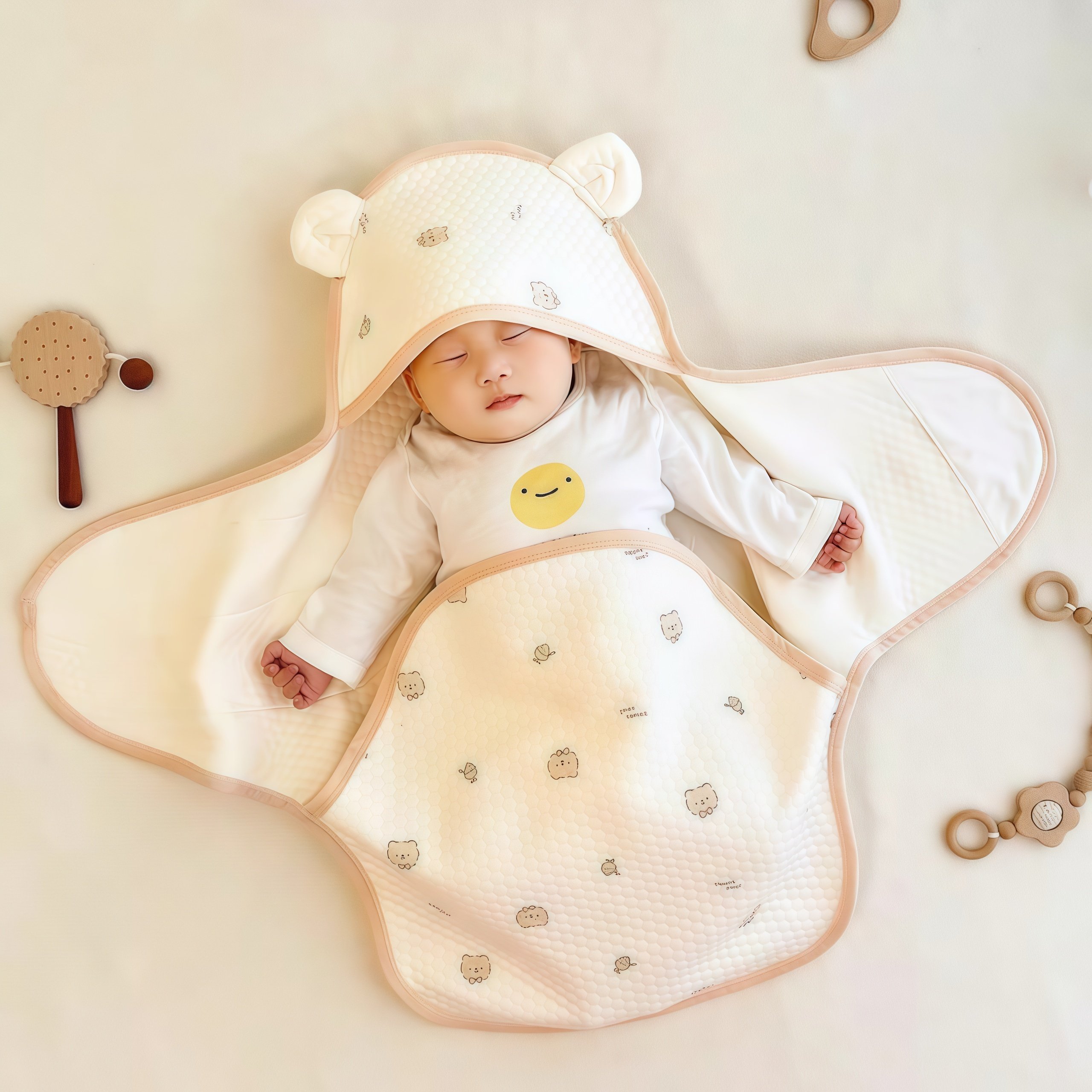 日本进口婴儿抱被四季通用新生儿包被纯棉防惊跳襁褓初生产房包单,婴童用品,婴童抱被/抱毯,淘宝优惠券,粉丝福利购,淘宝优惠卷