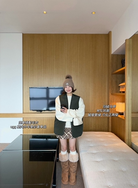 FAFA PRETTY 情侣款！双面穿格子羽绒马甲 V领显瘦百搭bi备品