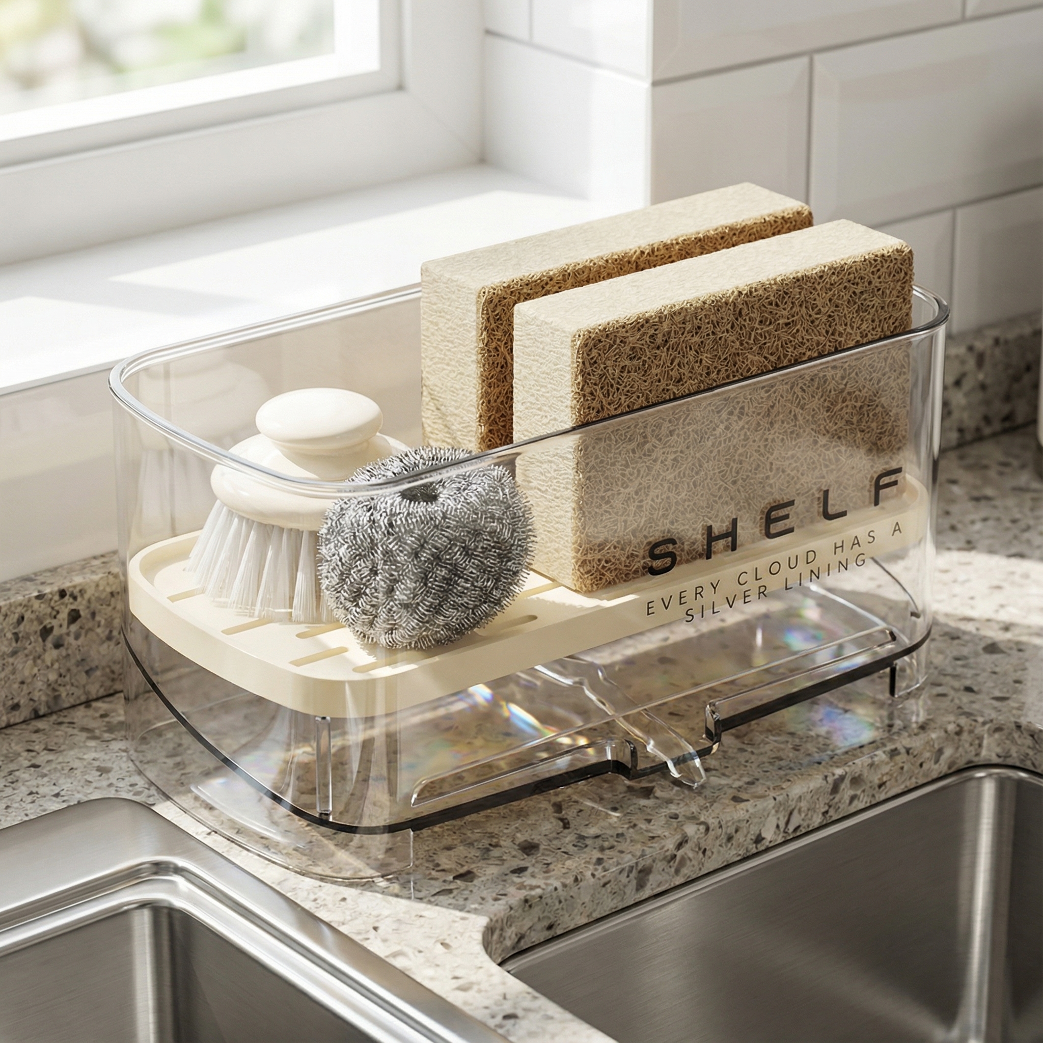 JUMILY水槽沥水置物架厨房海绵抹布沥水架碗架台面大容量抹布洗碗