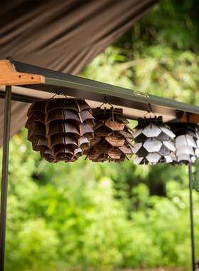 户外胡桃木灯饰goalzero灯罩露营氛围GZ灯装饰配件亚克力松果配饰