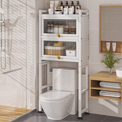 落地多层防水带柜门马桶置物架