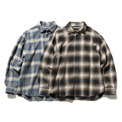UNIFORM EXPERIMENT Fade Shirt 男士复古格纹百搭简约长袖衬衫