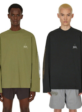 ROA Longsleeve Graphic 圆领纯棉宽松休闲潮流图案长袖上衣黑色