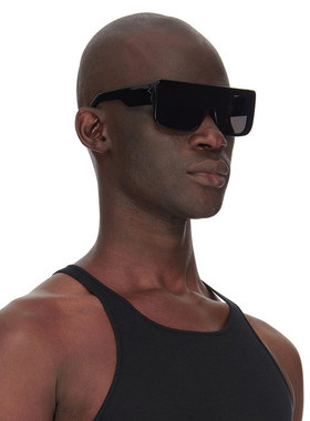 RICK OWENS Sunglasses Documenta 太阳眼镜方形黑色简约