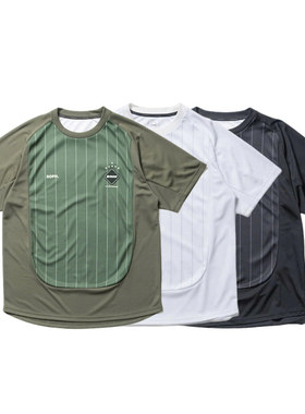 F.C.REAL BRISTOL Game Shirt 白色比赛衬衫 条纹拼接运动短袖T恤