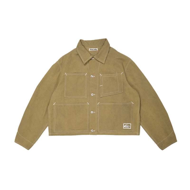 STORY MFG. Post Jacket 新款 宽松短款橄榄色复古工装夹克